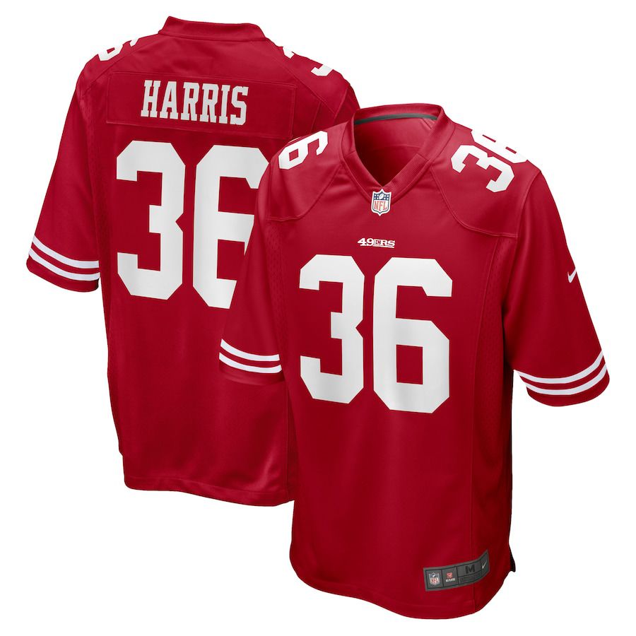 Men San Francisco 49ers 36 Marcell Harris Nike Scarlet Game NFL Jersey